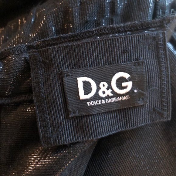 Stunning Dolce & Gabbana Metallic Black‎ Pencil Skirt Sz 42 (US 6) - EUC - Picture 3 of 10